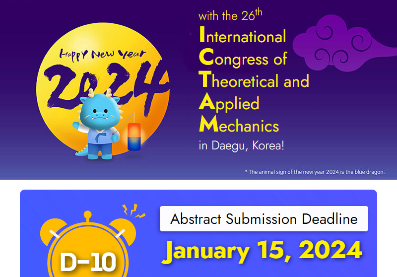 with the 26th. International congress of theoretical and applied mechanics in Daegu, Korea
